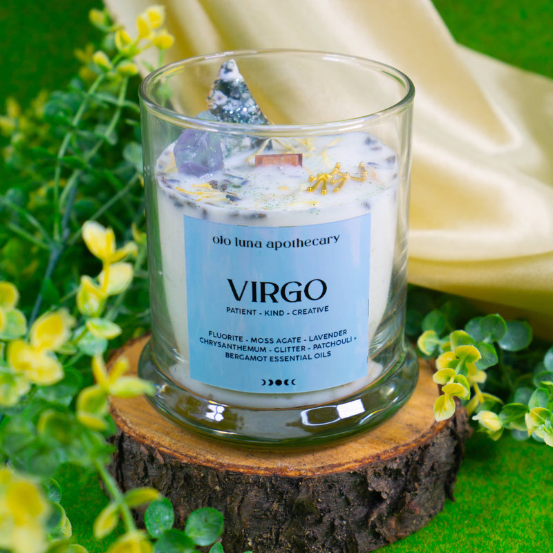 Virgo Zodiac Candle: Wooden Wick