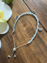 Aquamarine with Labradorite 925 Sterling Silver BOLO Bracelet