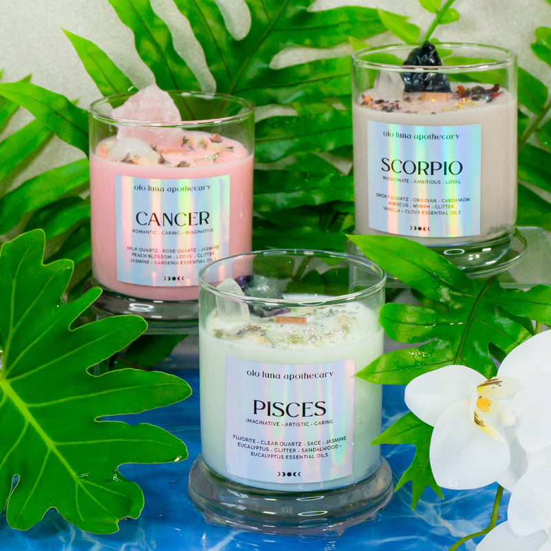 Pisces Zodiac Candle: Wooden Wick