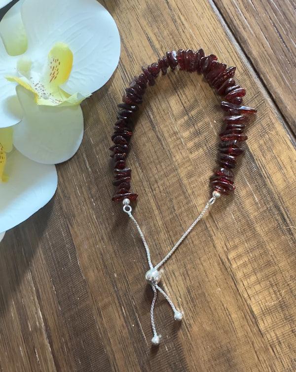 Amber Chip 925 Sterling Silver BOLO Bracelet