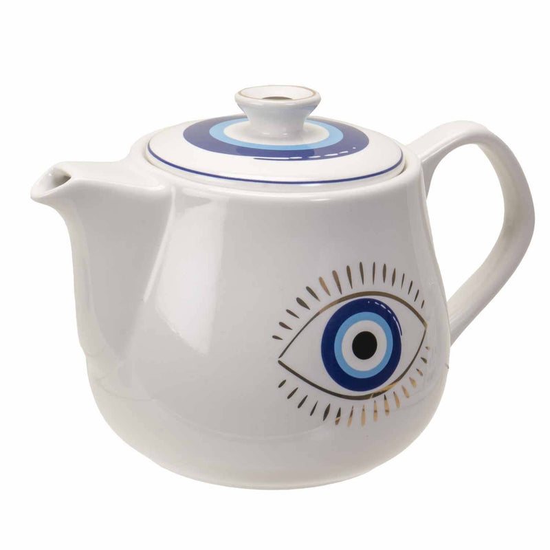 15301 All Seeing Eye Teapot with Strainer White C/36