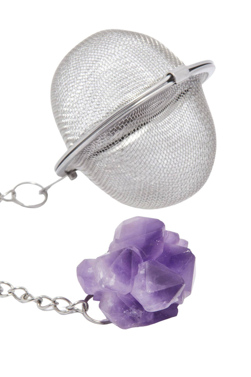 Raw Amethyst Crystal Cluster Tea Infuser