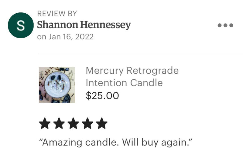 Mercury Retrograde Intention Candle: Wooden Wick