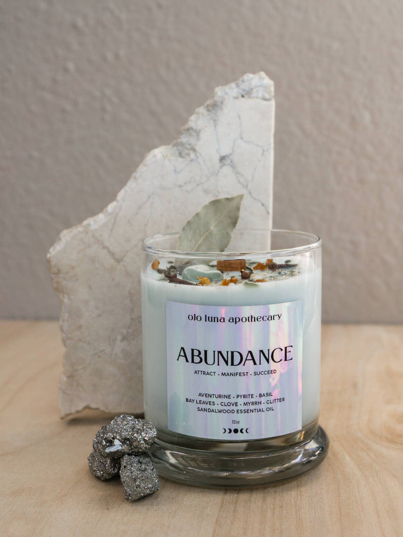 Abundance Intention Candle: Wooden Wick