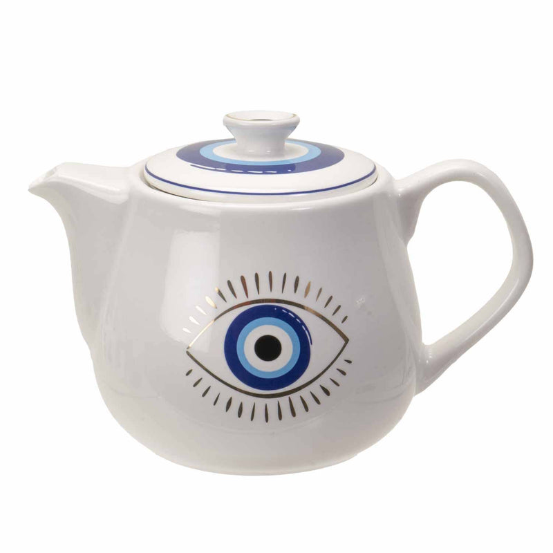 15301 All Seeing Eye Teapot with Strainer White C/36