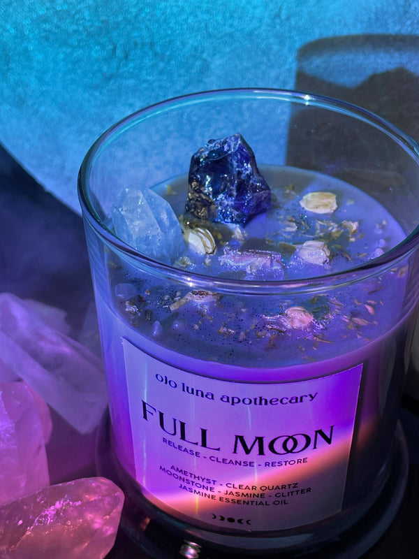 Full Moon Intention Candle: Wooden Wick