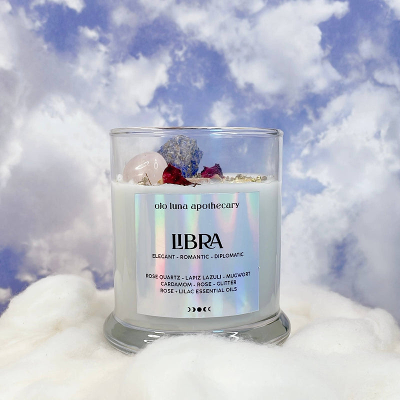 Libra Zodiac Candle: Wooden Wick