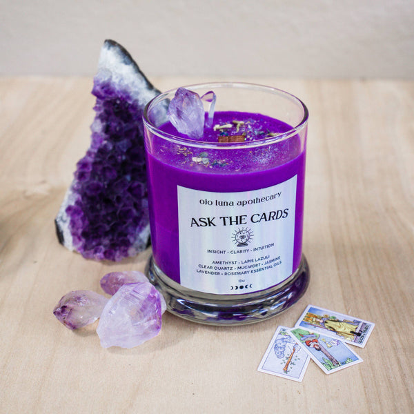 Ask The Cards Intention Candle: Wooden Wick