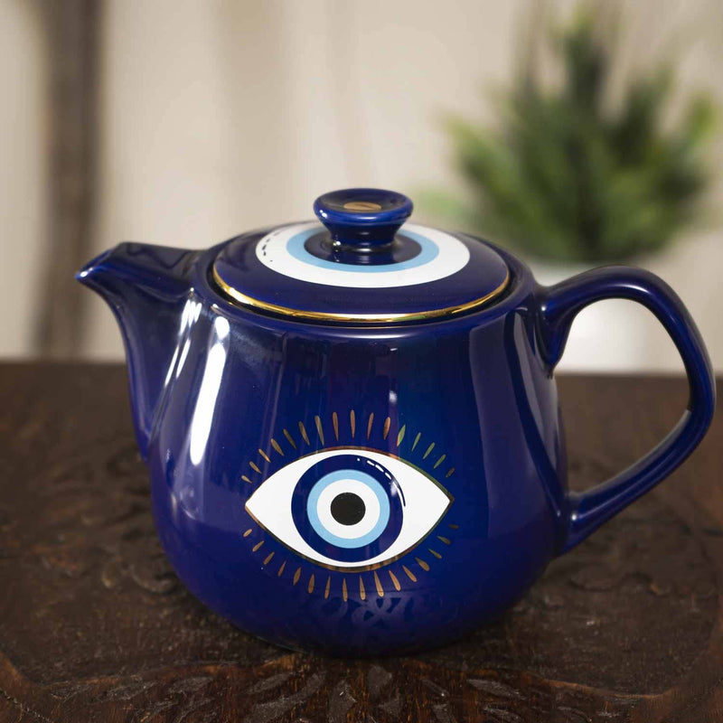 15302 All Seeing Eye Teapot with Strainer Blue C/36