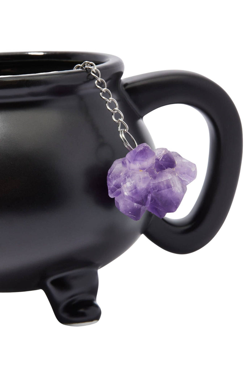 Raw Amethyst Crystal Cluster Tea Infuser