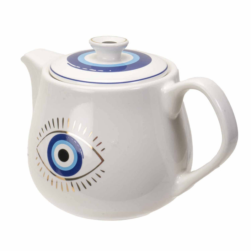 15301 All Seeing Eye Teapot with Strainer White C/36