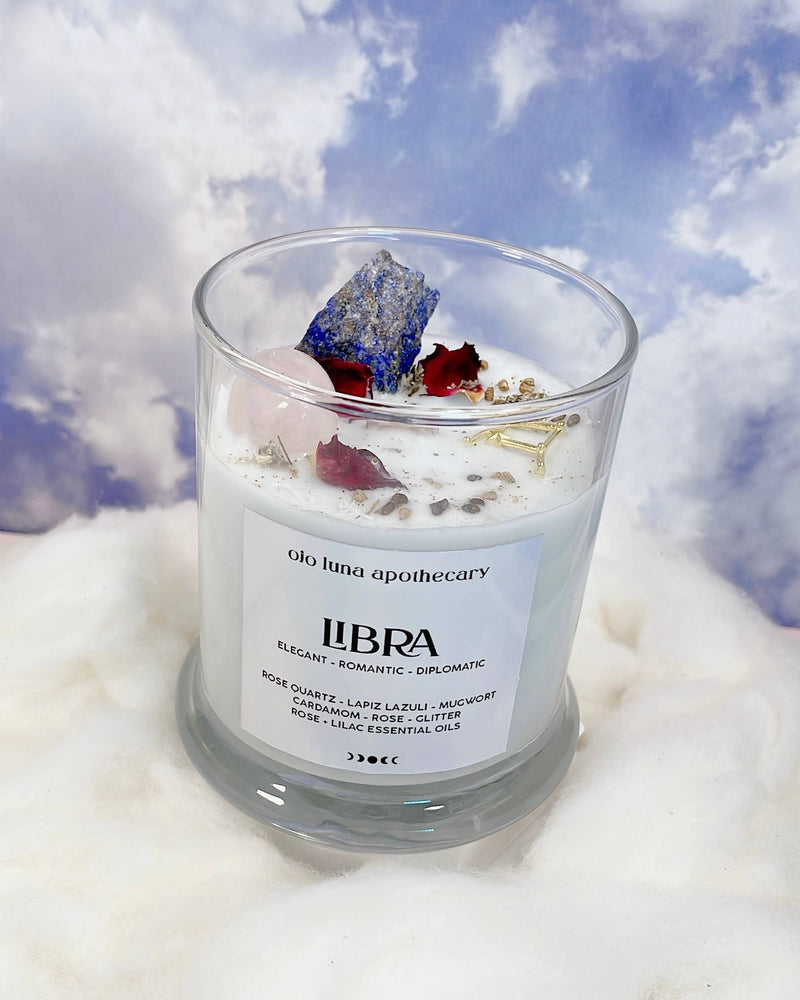 Libra Zodiac Candle: Wooden Wick