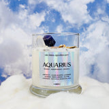 Aquarius Zodiac Candle: Wooden Wick