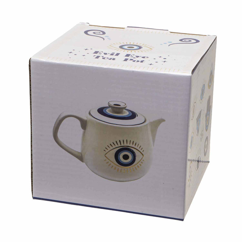 15301 All Seeing Eye Teapot with Strainer White C/36