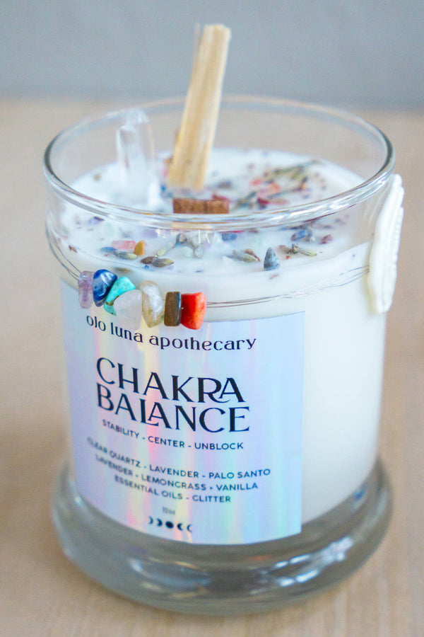 Chakra Balance Intention Candle: Wooden Wick