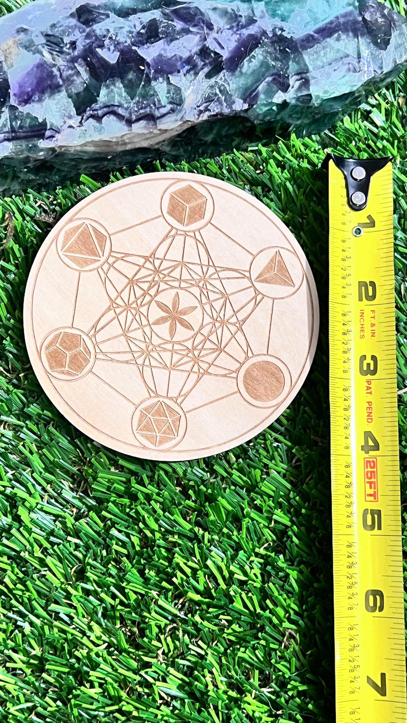 Mini Platonic Solids Wooden Crystal Grid