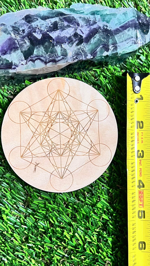 Mini Metatrons Cube Wooden Crystal Grid