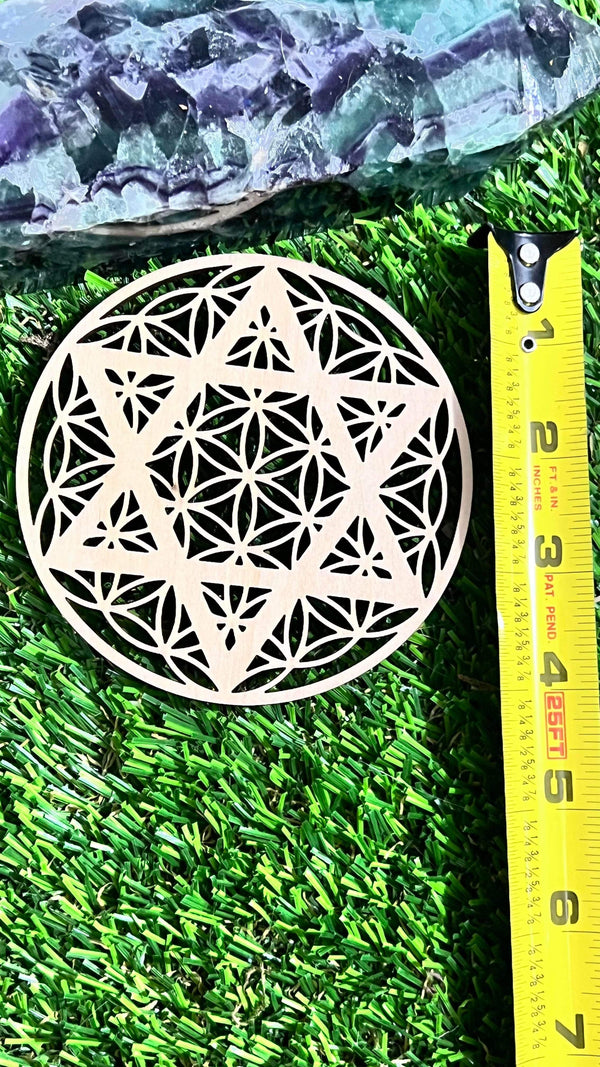 Mini Star of David Wooden Crystal Grid