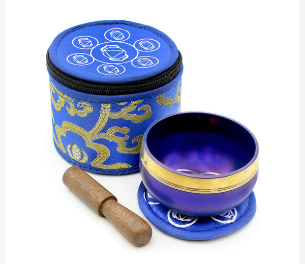 Chakra Singing Bowl in Silk Case - Dark Blue / Third Eye