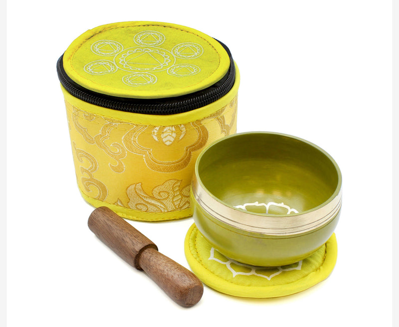 Chakra Singing Bowl in Silk Case - Yellow / Solar Plexus