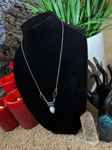 Black Tourmaline & Moonstone - Protection & Intuition Necklace