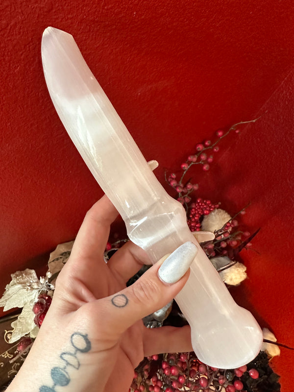 Satin Spar Athame 10”