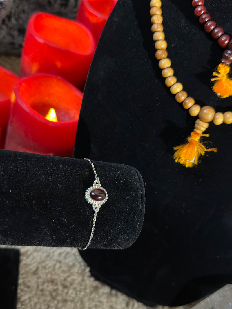 Garnet Dainty Bracelet