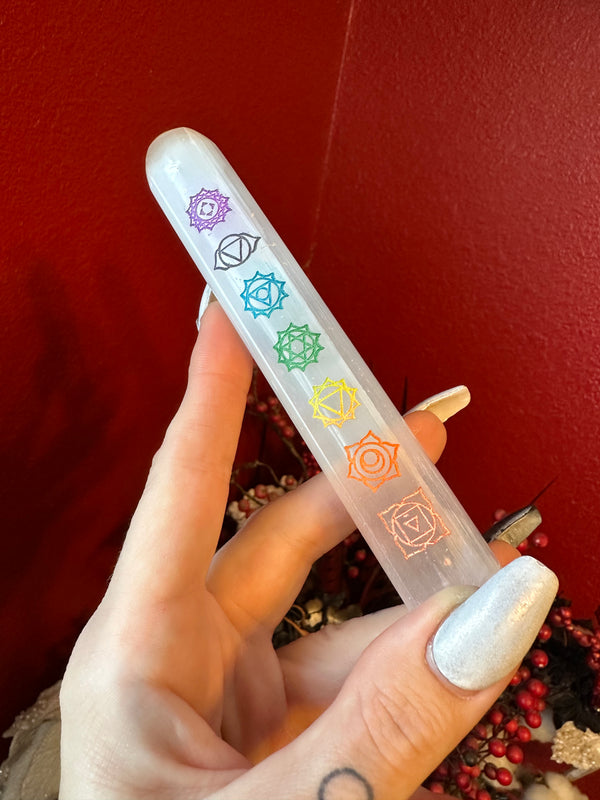 Chakra Satin Spar Wand 6”