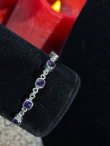 Amethyst 5 Stone Bracelet