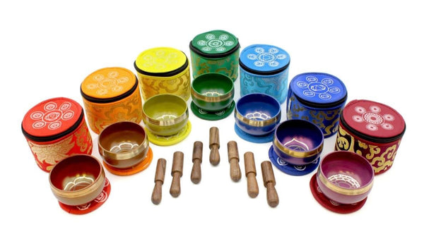 Chakra Silk Case Singing Bowl Sets